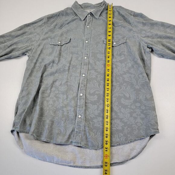 Ryan Michael Shirt Mens XXL 2XL Pearl Snap Long Sleeve Western Silk Blend - Picture 4 of 11